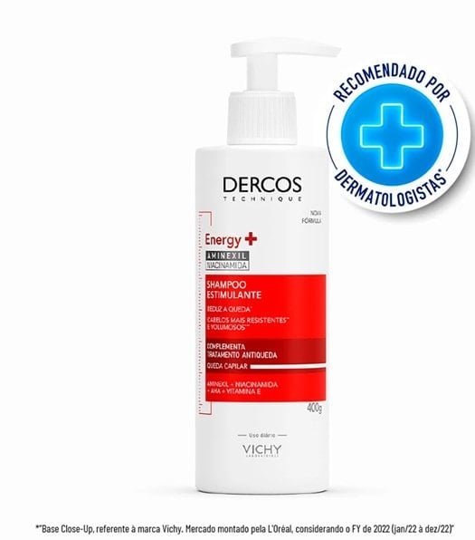 DERCOS Shampoo Estimulante Antiqueda Energy+ 400g - Imagem 3
